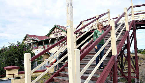 Caroline Kemp with a part of Gympie’s built heritage. Caroline Kemp with a part of Gympie’s built heritage.